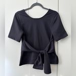 Nike  Studio Yoga Training Tie Front V Back Short Sleeve Top - Black - S Photo 6