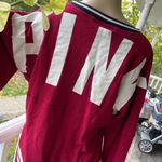 PINK - Victoria's Secret Victoria’s Secret PINK Crimson Red Varsity Crew French Terry Pullover Sweatshirt Photo 6