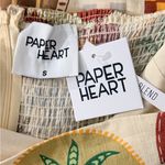 Anthropologie Paper Heart  Maxi Dress Linen Blend Strapless Palm Slit Small NWT Photo 6