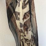 Animal Print Scarf Zoo Animal Printed Festival Art to wear‎ boho party Brown Photo 3