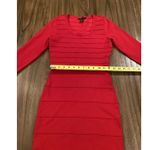 Mango  MNG Bandage Bodycon red mini cocktail club party Dress 3/4 sleeve Small Photo 6