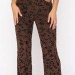White Fox Boutique  Brown Floral Boot Cut Pants Photo 0