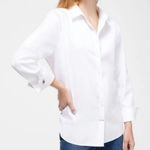 Chico's | Off White Button Down Collared dress Shirt Fitted | Size 0 (Small, 4) Photo 7