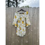floral Speed Control Womens Dress white yellow Medium Boho Long Sleeve Spring Photo 1