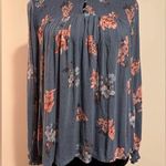 Lucky Brand EUC Blue and Pink Floral Long Sleeve Blouse size small Photo 0
