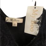 NWT Lace Panel Solid Black Bodysuit size small Photo 4