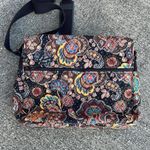 Vera Bradley  Large Messenger Bag Crossbody Paisley Brown Floral Laptop Purse Photo 2