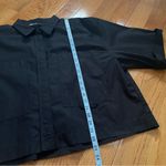 ZARA  Minimalist Black Short-Sleeve Button-Up cropped Shirt 100% Cotton Sz XL Photo 6