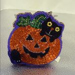 Beaded Pumpkin Key Holder Orange Photo 1
