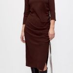 ZARA Brown Ruched BodyCon Midi dress  Medium Photo 0