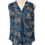 CAbi Women’s Floral Sleeveless Button Up Blouse Size S Photo 0