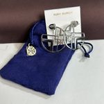 Tory Burch  Silver Chevron Hoop Statement Earrings Photo 2