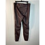 Free People  Pants Womens Sz 2 Brown Vegan Leather Skinny Zip Ankle Moto Photo 1