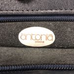 Vintage Antonia Designs navy blue leather clutch with‎ bow Photo 4