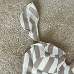 Saints + Secrets NWT  Cotton Tan & White Striped Wrap Mini Dress in Small Photo 4