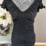 Anthropologie Black Ruched V-Neck Bodysuit Size Medium Photo 4