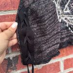 Free People  Sweater M ZODIAC Embroidered Lace-Up Sides Linen Cotton Wool SP Photo 1