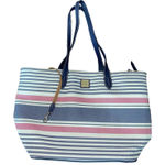 Dooney & Bourke  Waverly Shopper Tote Striped Zippered Navy Red Handbag Purse Photo 0