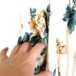 Hayden  Los Angeles Cream Floral Puff Sleeve Mini Tiered Dress with Pockets Small Photo 2