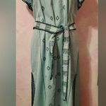 ZARA  Strapless Teal Dress with White Accents Photo 0