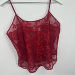 American Vintage Vintage Y2K Red Sheer Swirl Camisole Size Medium Grunge Goth Mob Wife Photo 4