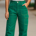 True Religion NWT  Military Single needle Cargo Pants Aventurine Green Size 27 Photo 0