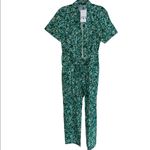 ZARA NWT  ZIPPERED PRINTED JUMPSUIT Green Bloggers Fav Small Photo 8