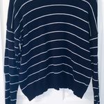 Brandy Melville Navy Blue & White Striped Sweater Photo 0