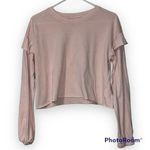 Arizona Jeans Arizona Jean Co large cropped pink withered rose long sleeve ruffle shoulder nwt Photo 0