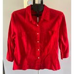 Apostrophe  Women's Red Quarter sleeve double front pocket button down size‎ 18 Photo 0