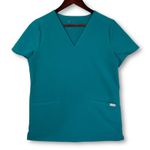 FIGS Casma Technical Teal V Neck Scrub Top Short Sleeve Workwear Womens S Photo 0
