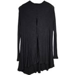 Free People  Black Ribbed Mock Neck Long Sleeve Tunic Top Shirt Women's Size M Photo 1