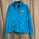 NFL  Miami Dolphins Teal Soft Shell Light Hooded Zip Jacket Large NWT Photo 0