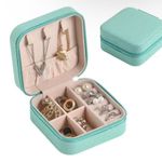 Mini Jewelry Box, Travel Portable Jewelry Storage Box PU Leather Small Organizer Photo 11