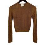 Free People Semi Sheer H2O Sweater Tiger Eye Small New Photo 2