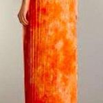 Michael Kors  Orange tie-dyed Print Pleated Skirt Small Photo 0