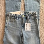 Frame Mid-Rise Cropped Bootcut Jeans in Fountain, Size 26 Photo 0