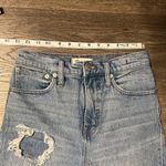 Madewell Classic Straight High Rise Distressed Jeans with Raw Hem Size 24 Photo 9