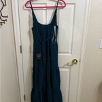 Lulus  Forest Green Teal Flowy Tiered Maxi Dress NWT Photo 6