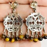 Sterling Silver Tiger Eye 925 A THAILAND Dangle  Photo 3