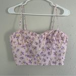 ZARA 🦋  Pink Floral Crop Top Summer Casual Medium Pastel Photo 0