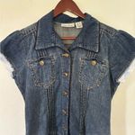DKNY  Denim Small Blue‎ Jean Dress Women's Half Button Up A-Line Knee Length Photo 1