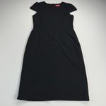 Betsey Johnson Betsy Johnson Puff Cap Sleeve Black Sheath Midi Dress Body Skimming Size 10 Photo 12