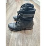 Dromedaris Kara Leather Boots Black Suede Women's Size 42 Moto Lace Up‎ Combat Photo 3