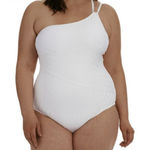 La Blanca Linea Costa One Shoulder One Piece Swimsuit Women's Plus 20W White NWT Photo 0