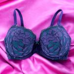 Betsey Johnson  Purple & Teal Lace Lined Underwire Bra Size 32DD Photo 1