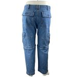 Madewell  Women's Blue High Waisted Straight Leg Cargo Denim Jeans Size 33 Photo 2