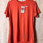 Nike  Women’s Athletic Sporty Workout Crew Neck Short Sleeve Orange T-Shirt Sz L Photo 0
