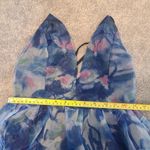Lulus  Bloom Wildly Maxi Dress Navy Blue Floral Organza Sleeveless Size Small Photo 9