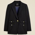 J.Crew Vivienne Blazer Italian Bi Stretch Wool Blend Black Classic $348 US 0 NWT Photo 5